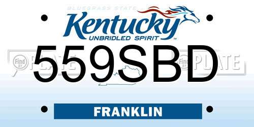 559SBD Kentucky License Plate