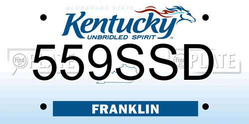 559SSD Kentucky License Plate