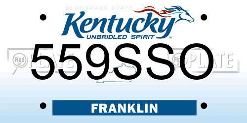 559SSO Kentucky License Plate