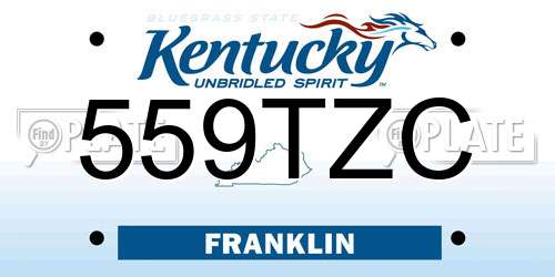 559TZC Kentucky License Plate