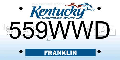 559WWD Kentucky License Plate