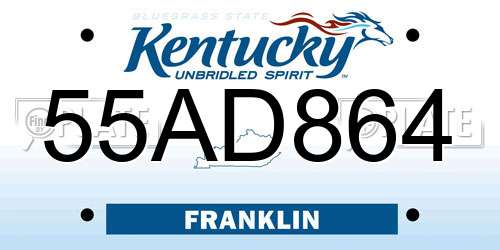 55AD864 Kentucky License Plate