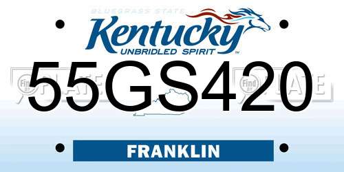 55GS420 Kentucky License Plate