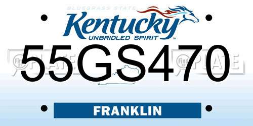 55GS470 Kentucky License Plate