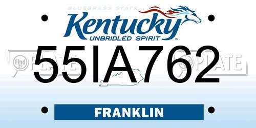 55IA762 Kentucky License Plate