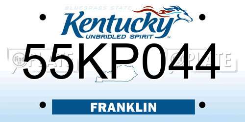 55KP044 Kentucky License Plate