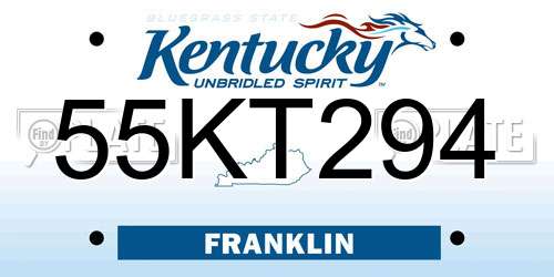 55KT294 Kentucky License Plate