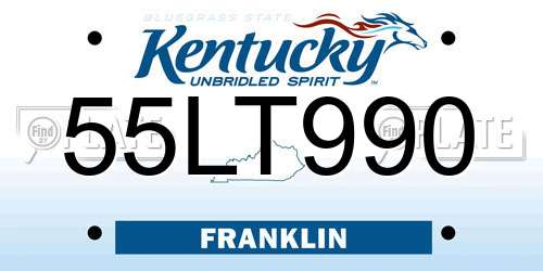 55LT990 Kentucky License Plate