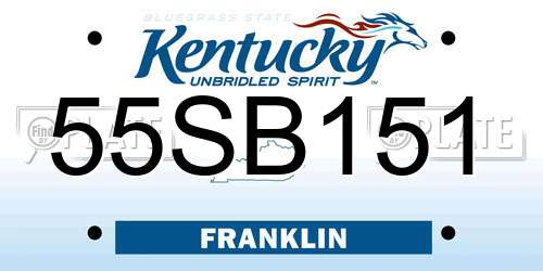 55SB151 Kentucky License Plate