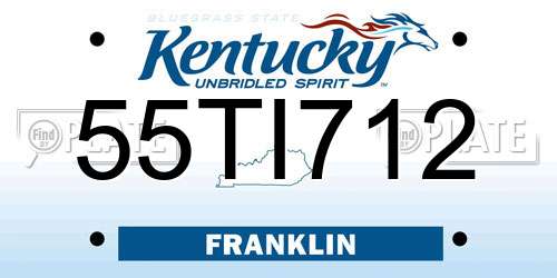 55TI712 Kentucky License Plate