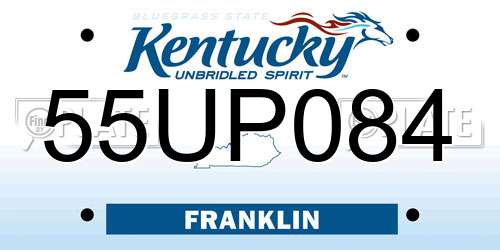 55UP084 Kentucky License Plate