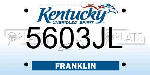 5603JL Kentucky License Plate