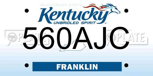 560AJC Kentucky License Plate