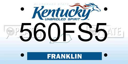 560FS5 Kentucky License Plate