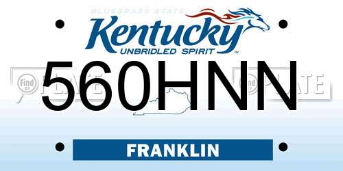 560HNN Kentucky License Plate