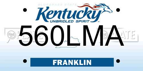 560LMA Kentucky License Plate
