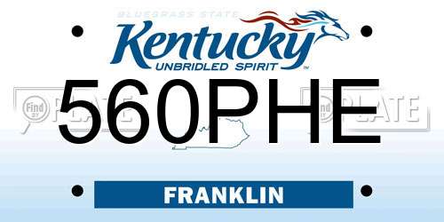 560PHE Kentucky License Plate