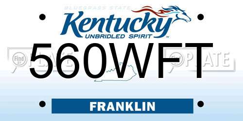 560WFT Kentucky License Plate
