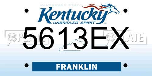 5613EX Kentucky License Plate