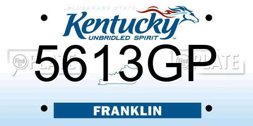 5613GP Kentucky License Plate