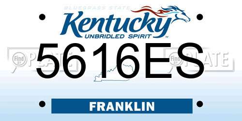 5616ES Kentucky License Plate