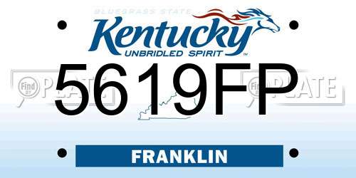 5619FP Kentucky License Plate