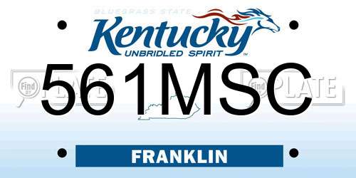 561MSC Kentucky License Plate