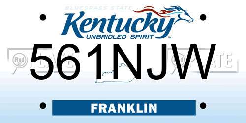 561NJW Kentucky License Plate