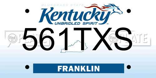 561TXS Kentucky License Plate