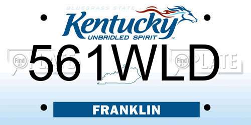 561WLD Kentucky License Plate