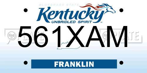 561XAM Kentucky License Plate