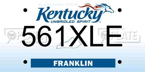 561XLE Kentucky License Plate
