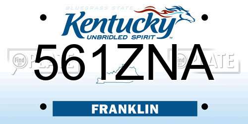 561ZNA Kentucky License Plate