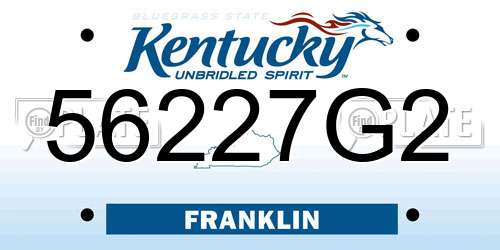 56227G2 Kentucky License Plate