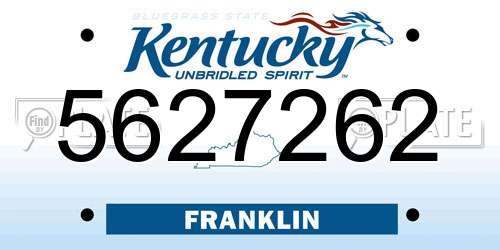 5627262 Kentucky License Plate