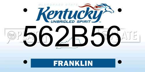 562B56 Kentucky License Plate