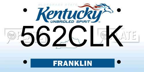 562CLK Kentucky License Plate