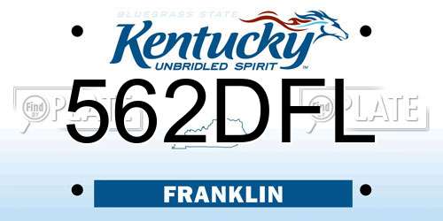 562DFL Kentucky License Plate