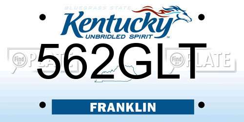 562GLT Kentucky License Plate