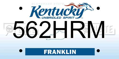 562HRM Kentucky License Plate