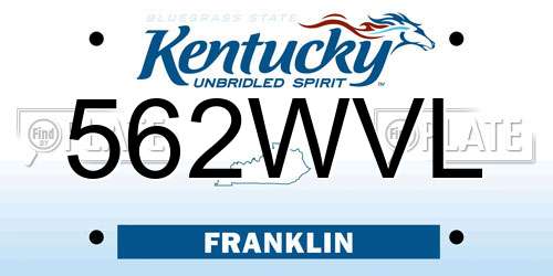 562WVL Kentucky License Plate