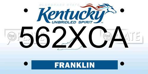 562XCA Kentucky License Plate