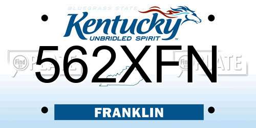562XFN Kentucky License Plate