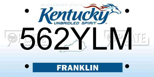 562YLM Kentucky License Plate