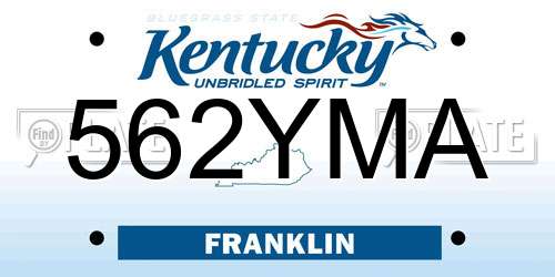 562YMA Kentucky License Plate