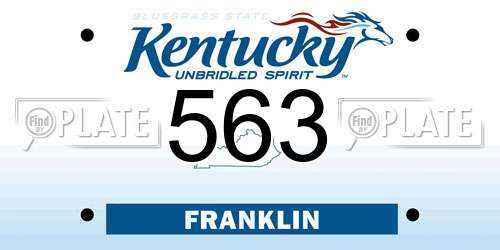 563 Kentucky License Plate