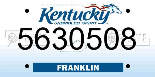 5630508 Kentucky License Plate