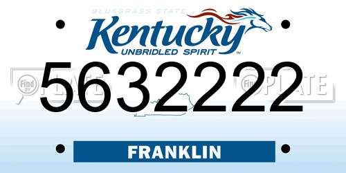 5632222 Kentucky License Plate