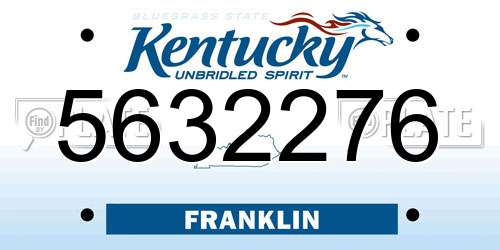 5632276 Kentucky License Plate