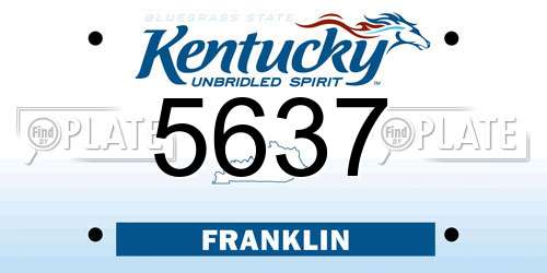 5637 Kentucky License Plate